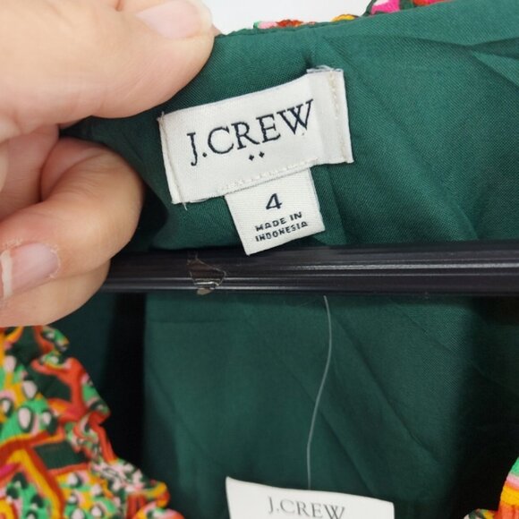 J. Crew Ruffle V-neck mini dress Floral Size 4 - Picture 11 of 11